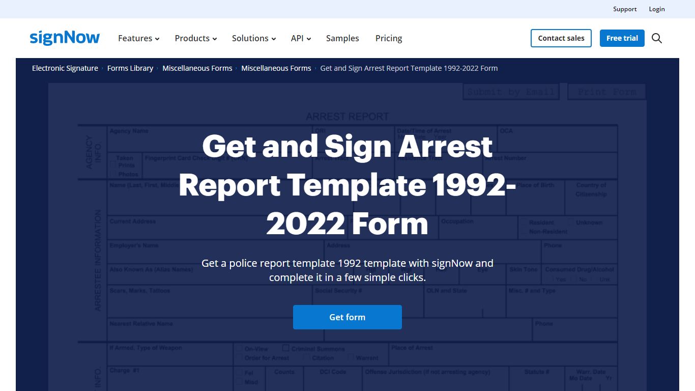 Arrest Report Example - Fill Out and Sign Printable PDF Template | signNow